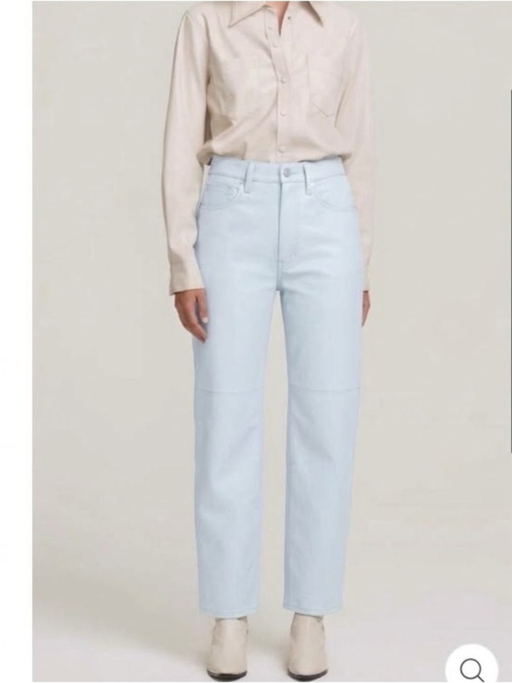Agolde Highrise Powder Blue Faux Leather Pants Size 25